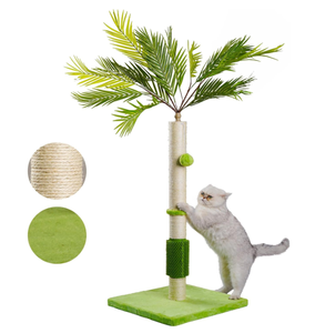 Chen Chen Arbre à chat moderne écologique en bois et corde de sisal, design feuille de palmier, 1-2 niveaux, toutes saisons, pour salon - Product Image 1