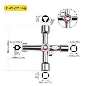 <span class=keywords><strong>Clé</strong></span> multifonction pour armoire de commande électrique, <span class=keywords><strong>clé</strong></span> croisée, clés pour <span class=keywords><strong>compteur</strong></span> d'eau et vanne, <span class=keywords><strong>clé</strong></span> triangulaire, personnalisable, OEM pour voiture et ascenseur - Product Image 3