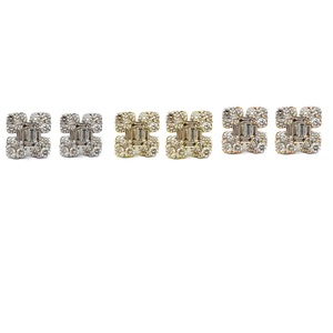 Hong Kong expédition rapide bijoux fins Design à la mode 18k solide or blanc réel VS SI diamant luxe boucles d'oreilles personnalisées pour les femmes - Product Image 4