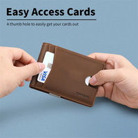Pince à billets de poche avant de haute qualité avec portefeuille en cuir synthétique microfibre à fenêtre d'identification pour homme