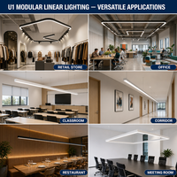 Barre lumineuse linéaire suspendue moderne Lightwoo 40W 4 pieds IP44 noire LED 6000K Ra90 pour éclairage commercial, bureaux, magasins, gymnases CB