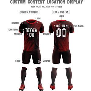 Camiseta de fútbol personalizada para adultos y niños con número de nombre de equipo y logotipo, ropa de fútbol personalizada, incluye pantalones cortos - Product Image 3