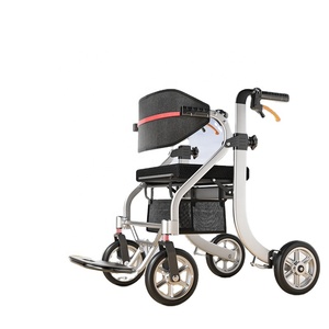 Pieghevole sedia a rotelle in alluminio leggero rotolamento Rollator Walker per adulti anziani anziani con sedile - Product Image 3