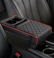 Boîte d'accoudoir de voiture pratique multifonctionnelle en PU universelle, organisateur de voiture d'affaires, porte-gobelet rotatif, boîte de rangement, boîte de rangement de voiture