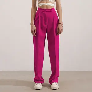 Calça harém feminina cintura alta, vermelho, reto, solta, casual, formal, escritório, para senhoras