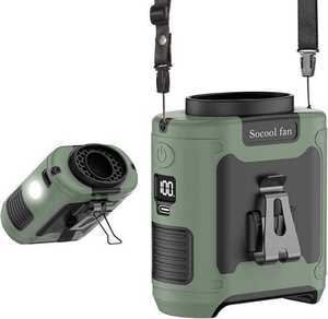Ventilateur fiable K50 à 5 vitesses: batterie externe de 10000mAh, fonction SOS, idéal pour les randonneurs et le personnel de livraison - Product Image 3