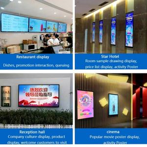 Affichage numérique ultra-mince à montage mural pour hôtels, ascenseurs, supermarchés, magasins de thé au lait, montage mural ultra-mince - Product Image 3