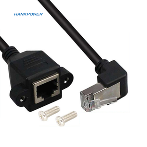 Adaptateur de câble <span class=keywords><strong>RJ45</strong></span> mâle à femelle à Angle <span class=keywords><strong>droit</strong></span> avec vis de verrouillage, montage sur panneau, <span class=keywords><strong>cordon</strong></span> d'extension de réseau Ethernet <span class=keywords><strong>RJ45</strong></span> - Product Image 4