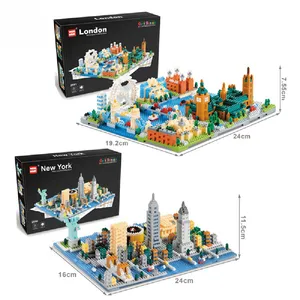 Nova Chegada Mini New York London City Building Blocks Brinquedos Crianças Presente Street View Arquitetura DIY Modelo 3D Diamond Bricks