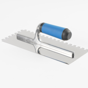 Outils professionnels pour le collage de plaques de plâtre, truelle en acier inoxydable avec manche bimatière, truelle à plâtrer à dents carrées - Product Image 1