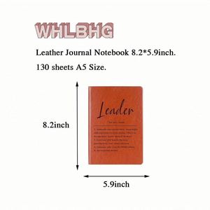 Leader Definition Leather Journal Notebook A5 Hardcover Premium Paper Cover Inspirational Leadership Quotes Motivational <b>Gift</b> - Product Image 2