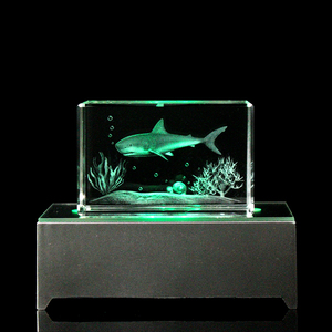 Cube <span class=keywords><strong>Original</strong></span> en verre, en forme de requin, gravée au Laser 3D, Souvenirs d'animaux, <span class=keywords><strong>cadeau</strong></span> - Product Image 5