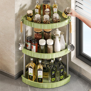 Étagère de rangement de cuisine Jiabile, organisateur d'assaisonnements multi-niveaux pour coin, placement sur table, design rotatif à 3 niveaux - Product Image 2