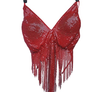 Summer New Sexy Sequins Open Back Slim Fringe Sling Nightclub DJ Show Apparel Metal - Product Image 4