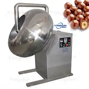 Penjualan terlaris otomatis baja nirkarat mesin pelapis coklat permen gula kacang