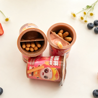 Crema de Chocolate Dulce para Mojar, 10g, Palitos de Galleta, Snack en Dos Compartimentos, Mini OEM, Certificado Halal, Directo de Fábrica, Recuerdo para Fiestas Infantiles