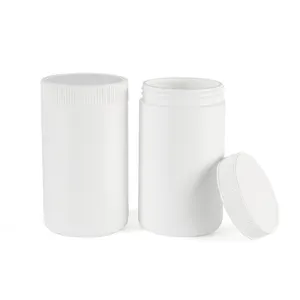 White Plastic Hdpe Medical Pill Packaging Jar 550cc Round Plastic Pill Capsule Bottle With Screw Caps