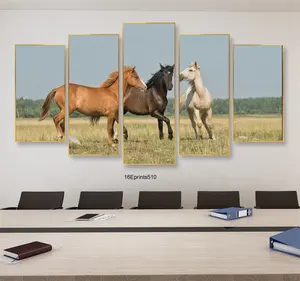 סוס ריצה ציור בעלי החיים הדפסת סלון דקור משרד קישוט כרזות בד קיר אמנות