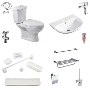 Ensemble WC et lavabo deux pièces de style européen, best-seller, accessoires de salle de bain <span class=keywords><strong>pour</strong></span> appartement, avec étagère intégrée - Product Image 1
