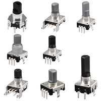 Interruptor Codificador Rotatorio EC11, Potenciómetro Digital de 5 Pines con Interruptor de Botón, Eje de 15 mm y 20 mm, Perilla Plana EC11E, 16 Posiciones, SOUNDWELL
