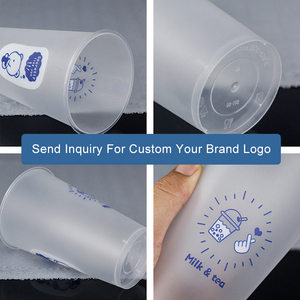 Pp 90mm Disposable Printed Logo <b>Plastic</b> Bubble Tea <b>Cups</b> for Cold <b>Drink</b> Beverage Milk Tea Gold Foil Stamping <b>Plastic</b> <b>Cup</b> - Product Image 5