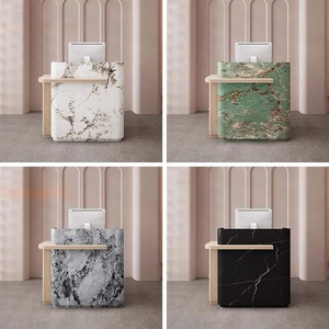 Quầy lễ tân thiết kế đá nhỏ màu sắc đơn giản, quầy thu ngân spa, quầy tiếp khách cửa hàng thời trang, quầy tư vấn phòng khám - Product Image 2