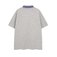 2025 été hommes Style rétro à manches courtes pour Polo nouveau américain à la mode deux pièces épissé col rabattu hauts amples T-shirts