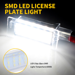 2 pz Canbus LED targa targa auto compatibile per Renault Clio III Grand Tour <span class=keywords><strong>Dacia</strong></span> Duster Lodgy <span class=keywords><strong>Logan</strong></span> <span class=keywords><strong>MCV</strong></span> MK1 MK2 - Product Image 4