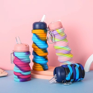 Bouteille d'<span class=keywords><strong>Eau</strong></span> Pliable Télescopique 500ml en Silicone Alimentaire Couleurs Assorties pour Sports <span class=keywords><strong>de</strong></span> Plein Air - Product Image 1