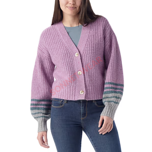 Pull cardigan durable pour femme avec tissu extensible et attrait classique idéal pour la superposition et les activités de plein air - Product Image 3