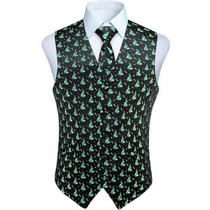 <strong>Men's</strong> Suit <strong>Vest</strong> Christmas <strong>Holiday</strong> Season Party Jacquard Waistcoats Necktie Pocket Square <strong>Vest</strong> Suit Set - Product Image 1