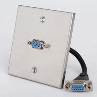 UK 86 Größe 1-fach Edelstahl-Wandplatte VGA-Buchse-Buchse-Adapter Pigtail ABS ROHS Material 86x86mm Modell AAF-825/SS Home