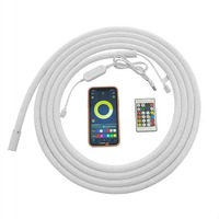 360 Degrés Intelligent RVB Flexible Silicium Rêve Couleur Néon LED Bande Bande IP67 DMX Tresse Réticulé Motif Corde Lumière Tresse Néon