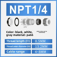 Connecteur de presse-étoupe en nylon ignifuge et étanche NPT américain, tête de protection IP68 en plastique à déchirement facile