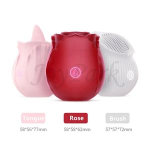 Joypark Populaire Vrouwelijke Tong Zuigen Likken Rosvormige Siliconen Oplaadbare Ipx6 Waterdichte Vibrator Borstel 10 Frequenties - Product Image 3