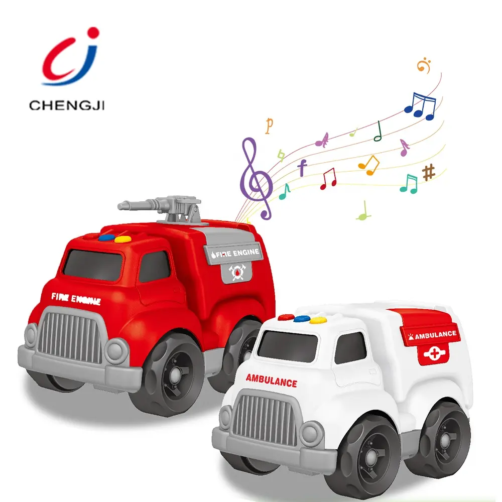 Jouet d'ambulance de garçons, petit camion en plastique, moteur de feu, bon marché avec éclairage