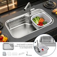 Évier de cuisine commercial moderne, évier de cuisine de style japonais, grand évier simple, fournisseur d'éviers de cuisine en acier inoxydable