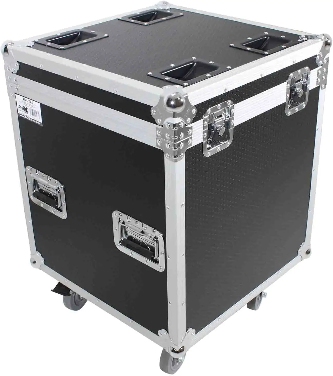 Baule Flight Case Utility con piatto e ruote piroettanti