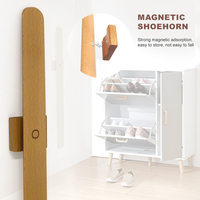 Chausse-pied magnétique en bois à long manche 55 cm avec trou de suspension, aide à l'enfilage des chaussures pour seniors, facile à utiliser