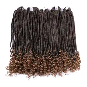 Häkeln Sie Hair Box Braids Curly Ends Ombre Synthetic Hair für Braid 24 Strands Braid ing Hair Extensions