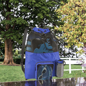 Large Capacity Lightweight Mesh Net Gym <b>Backpack</b> Bag Waterproof Polyester Fashion Style Storing Swimming Hiking Workout Shoe - Product Image 3