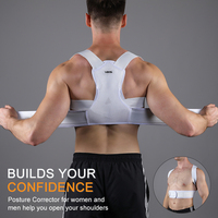 Correcteur de posture professionnel VBOSI 6102 en maille respirante avec 2 barres de soutien et bandes réglables pour un soutien complet du haut du dos