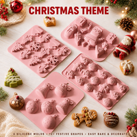 Moule à gâteau en silicone en forme de sapin de Noël, série Noël, moule à chocolat de qualité alimentaire, outil de cuisine pour la pâtisserie, vente en gros