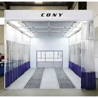 Cabine de ponçage et de polissage ventilée de grande taille, salle de meulage sans poussière pour l'entretien des véhicules