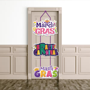 नए कार्निवल मार्डी ग्रास थीम वाले कार्टून क्लोन पत्र डोर पार्टी सजावट पैरिक की दिन पोशाक पार्टी - Product Image 3