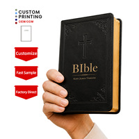 Services d'impression de livres en gros usine : Bible de poche à couverture souple en cuir économique, matériaux variés, bords pulvérisés PU personnalisés