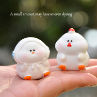 Mini poussin de dessin animé Fanimly poule coq nid Figurines fée jardin Miniature mousse paysage bricolage Terrarium artisanat accessoires