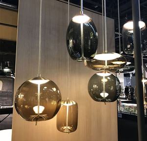 Lampe suspendue en verre à la forme d'un vitrail, design nordique moderne, luminaire décoratif d'intérieur, ampoules E27 - Product Image 6