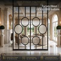 Cloison décorative de luxe en acier inoxydable avec écran LED dimmable découpé au laser pour restaurant, bar ou séparateur de pièce