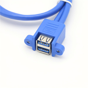20 Pin Motherboard To Dual Usb 3.0 Extension Cable With Ear Bracket <b>Copper</b> Wire High Pressure Injection Molding - Product Image 1